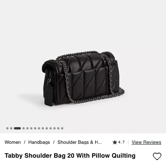 Coach Black Quilted Shoulder Bag with Chain Strap - Picture 2 of 5